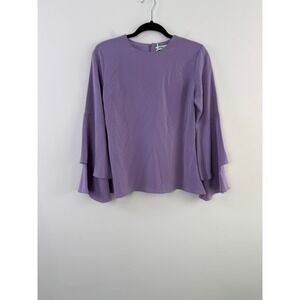 Miss Sey Ram Blouse Purple Medium NWTs $40 Bell Sleeve Tiered Round Neck Boho